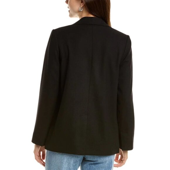 VINCE Boyfriend Classic Wool-Blend Blazer, Black - Picture 2 of 2